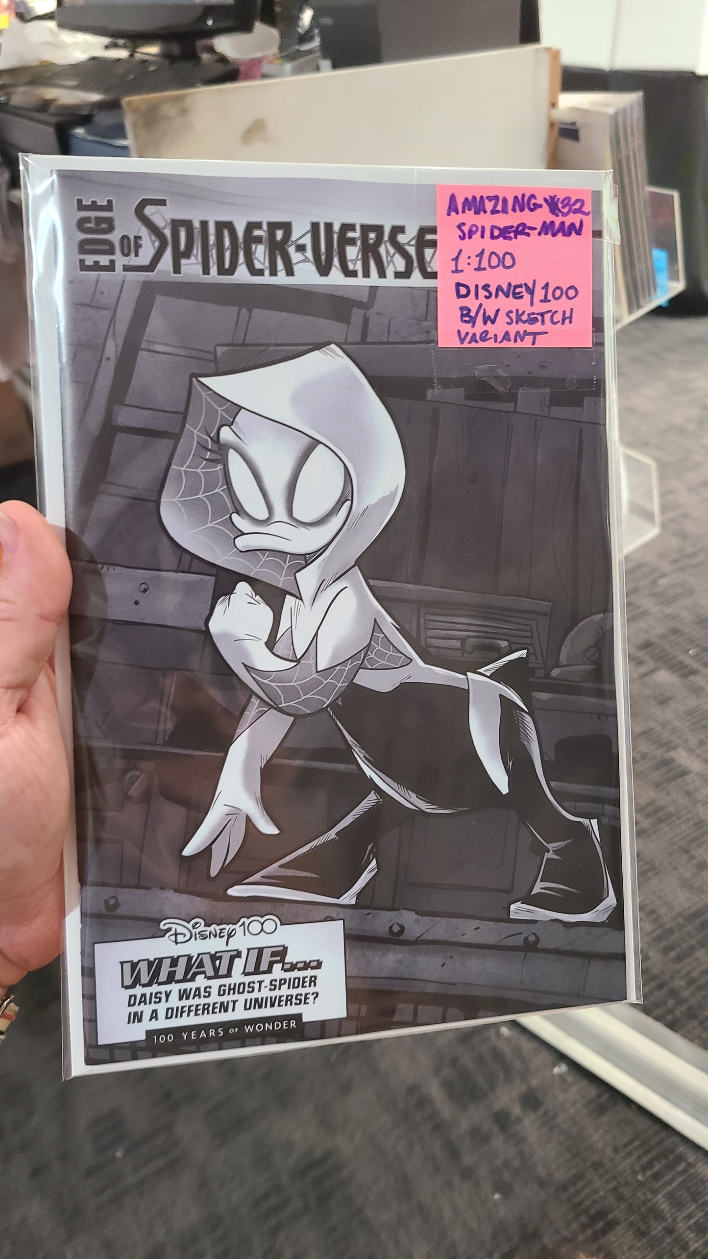AMAZING SPIDER-MAN #32 1:100 DISNEY 100 B/W by GIADA PERISSINOTTO