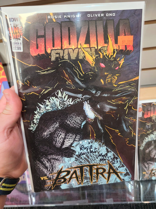 Godzilla Rivals VS Battra Cover B Signed by Team!