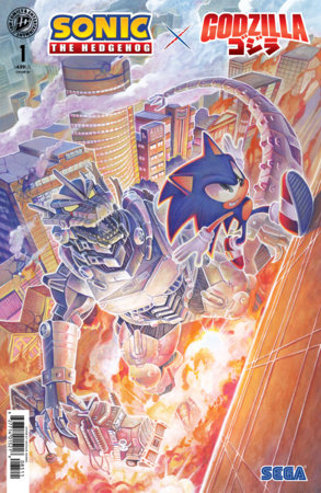 SONIC THE HEDGEHOG x GODZILLA #1 1:25 FOIL by NATALIE HAINES