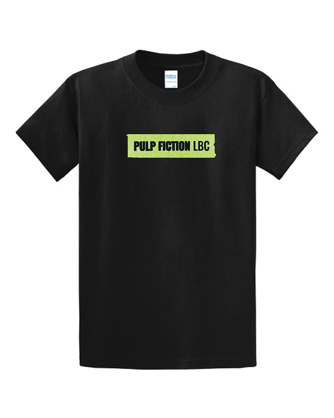 PULP FICTION LONG BEACH TAPE LOGO T-SHIRT BLACK