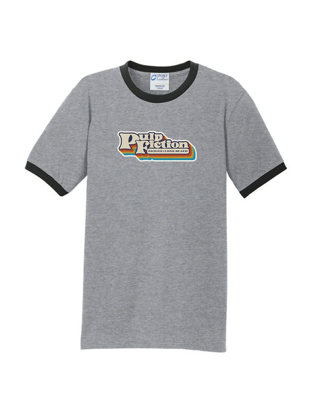 PULP FICTION LONG BEACH 70's RINGER T-SHIRT GREY
